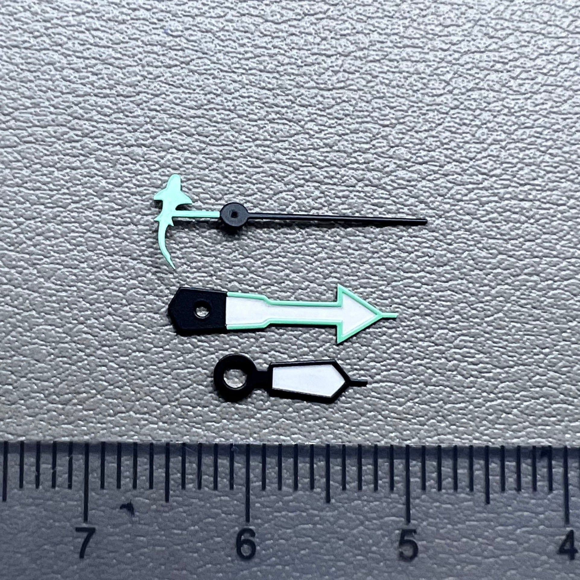 Green and black trimmed watch hands set for NH35A NH36A A72 by Green+Black, precise and stylish replacement.