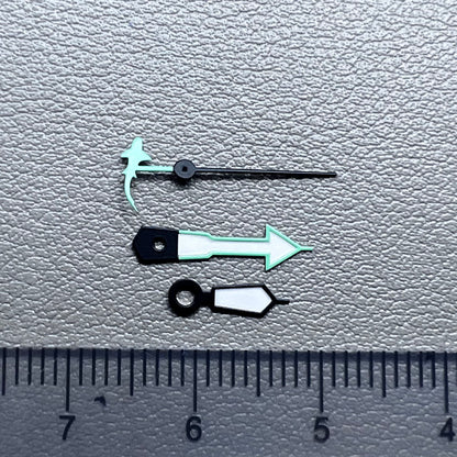 Green and black trimmed watch hands set for NH35A NH36A A72 by Green+Black, precise and stylish replacement.