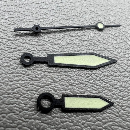 Arrow-shaped green luminous hands set for ETA2836/2846/2824/2846 watch movements by ArrowBrand.