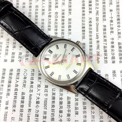 Shanghai Factory 38mm manual watch with white dial, 3 hands, 19 jewels, classic mechanical timepiece.