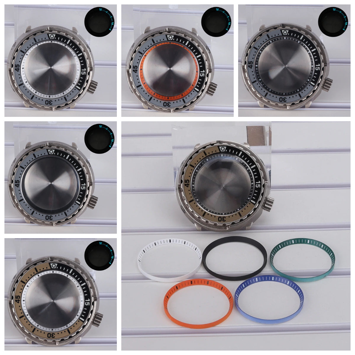 47mm Steel Watch Case C3 Bezel For NH35 NH36 NH38 Tuna Can Mod 200M Waterproof