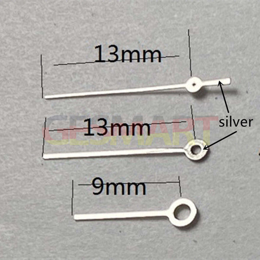 13 mm Uhrzeiger mit silberner Zierleiste für Miyota 2315 2035 2036 2115 2305