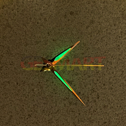 Arrow-shaped silver luminous green watch hands for NH35/NH36, enhancing night visibility.