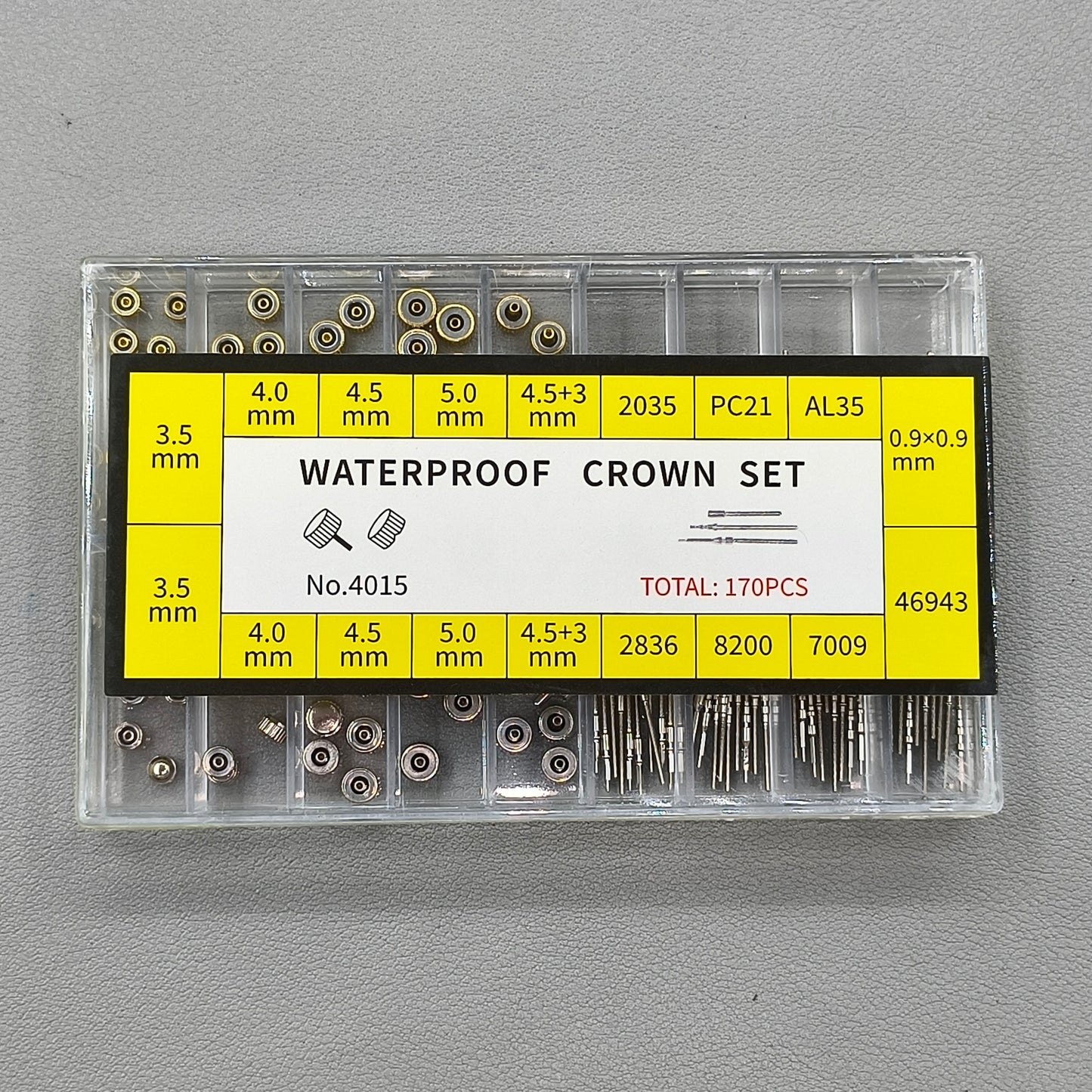 170 Pcs Replacement Watch Winding Stem Extender Extension Bar + Crowns Stainless Steel