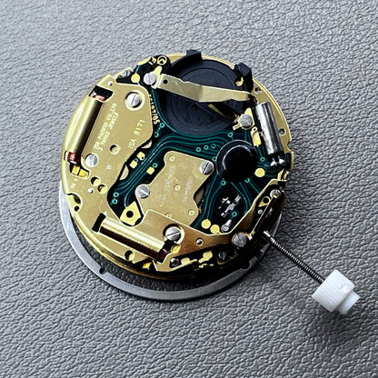 Swiss ISA 8171 Watch Quartz Movement Golden Plated Moonphase Date@3
