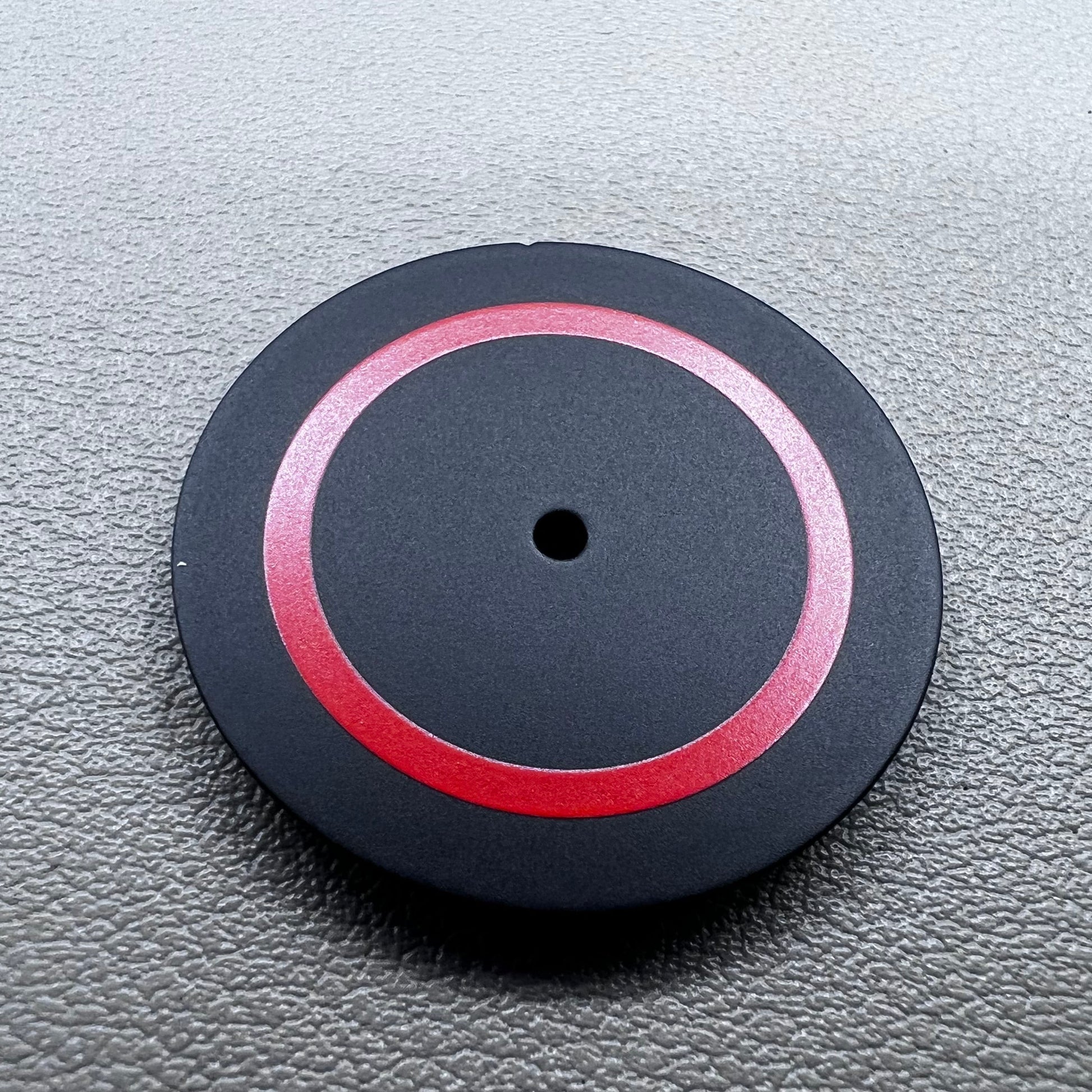 Black and red 28.5mm watch dial compatible with Miyota 8215 and 8200 movements.