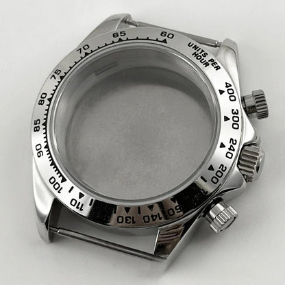 Daytona 40mm Sapphire Glass Watch Case Ceramic Bezel Men's for VK63 VK63A VK64