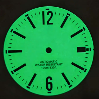 29mm Green Watch Dial Green Lume Fit for NH35 NH36 Movement Watch Part
