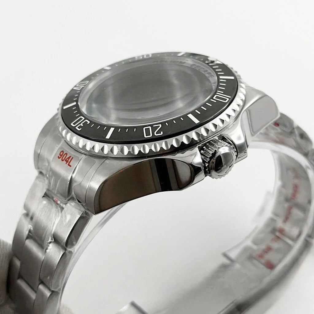 44mm Watch Case for Deep SEA Style for NH34 NH35 NH36 Rotating Bezel Solid Back
