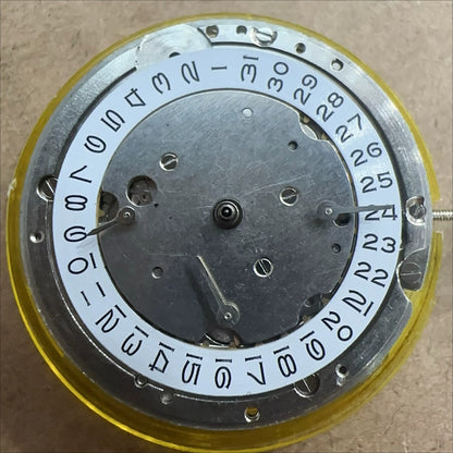 China Made ST10 2393 mechanical watch movement with small seconds and date at 3, 6, 9 positions.