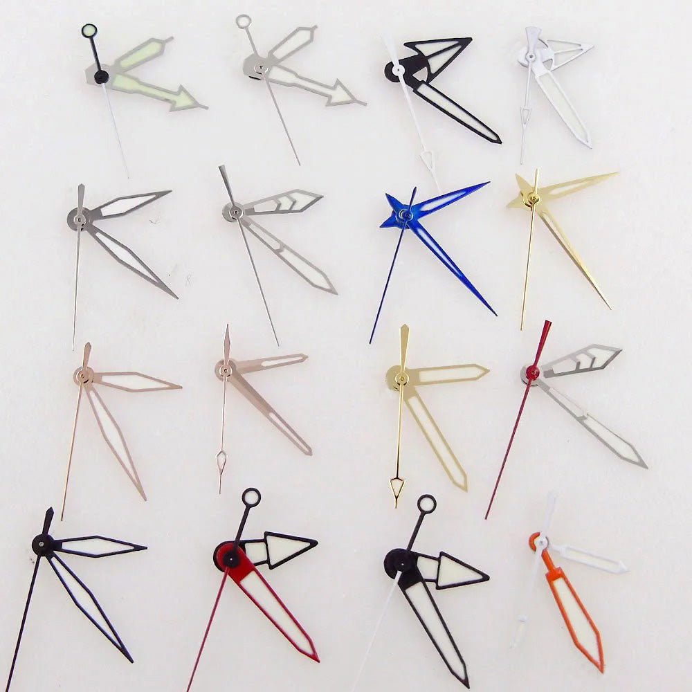 Green luminous watch hands set, compatible with NH35 NH36 7s36 7s25 7s35 6r15 movements.
