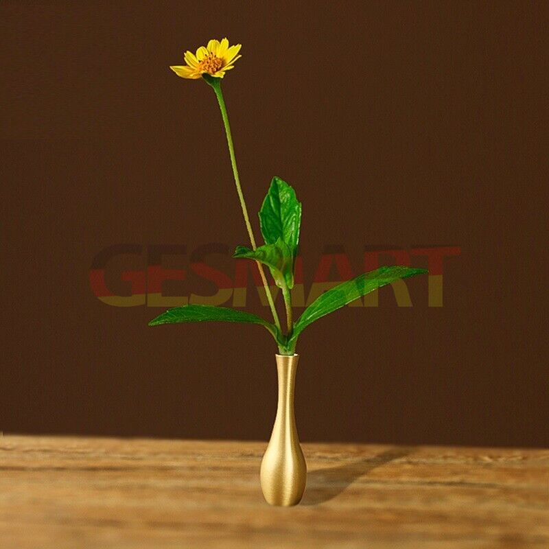 Solid copper mini vase featuring vintage bronze hand-carved figurines, collectible d�cor.