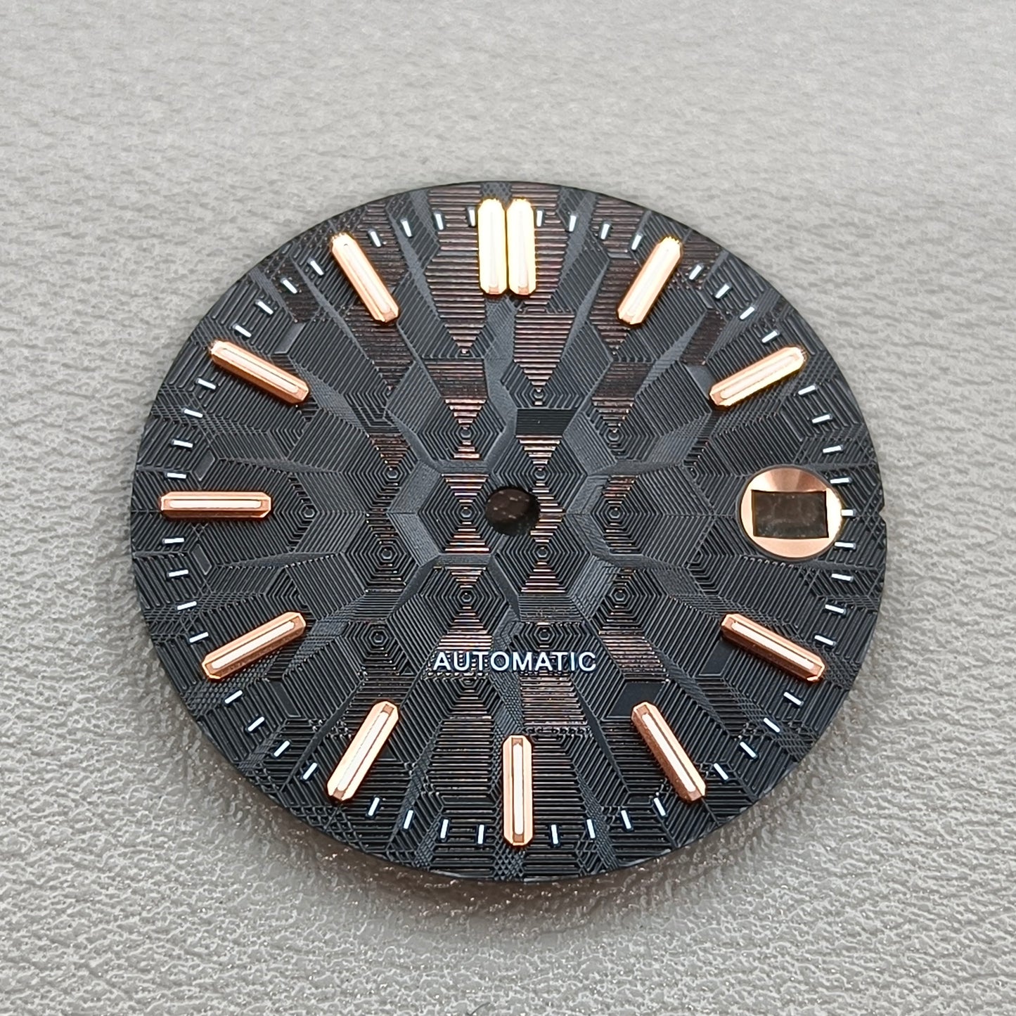 28.5mm Black Rose Golden Nail Constructed Lume No Logo Watch Dial for NH35 NH36