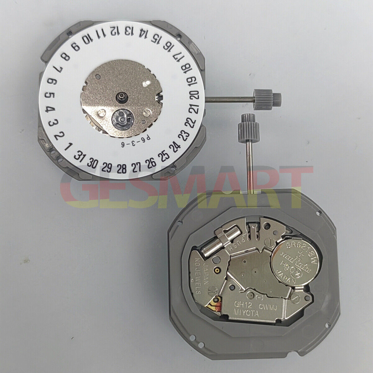 Miyota GR12 Quartz Watch Movement with Date at 6, Precision Japan-Made Replacement