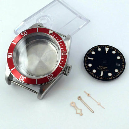 41mm Sapphire Cystal Watch Case+Dial+Hand Fit ETA 2824 2836 Miyota 8215 821A