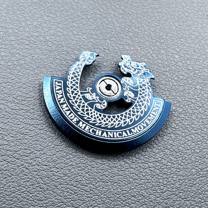 Blue Dragon silver carved rotor for NH35 NH36 watch movement, enhancing precision and style.