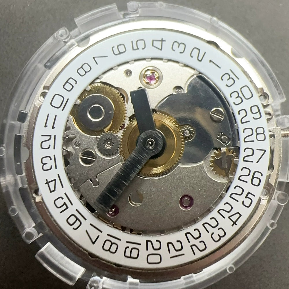 China Made Wuhan 2824-2 watch movement with automatic mechanical 3 hands and single calendar function.