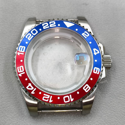 40mm SUB GMT Steel Watch Case for 2813/8215/2836/3804/8200 with Sapphire Glass
