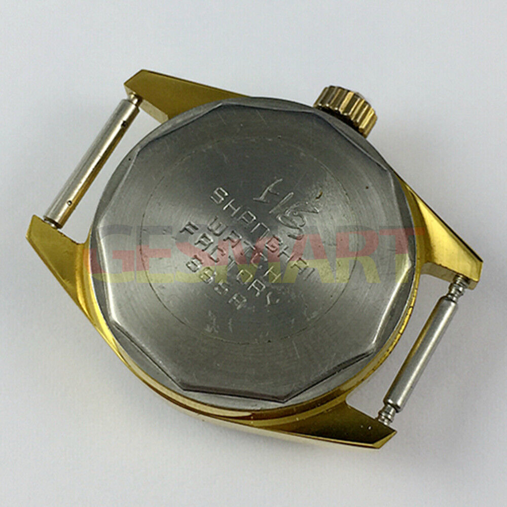 27mm China-made Lady Manual Mechanical Watch with 17 Jewels, dark green dial, golden nail hands