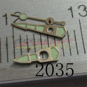 Bamboo Shape Section Silver Trim Lume Watch Hand for Miyota 2035 2115 2105 2305