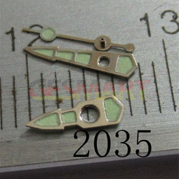 Bamboo Shape Section Silver Trim Lume Watch Hand for Miyota 2035 2115 2105 2305