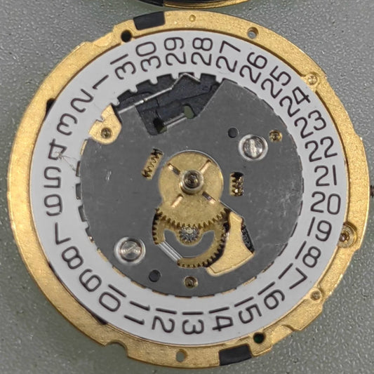 Swiss Made ETA251.471 quartz watch movement with date display at 4 o'clock, old stock accessory.
