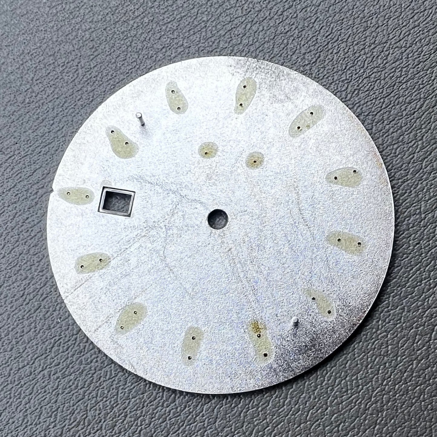 35mm silver watch dial with white cocktail markers, no lume, compatible with NH35 movement by Nail+White.