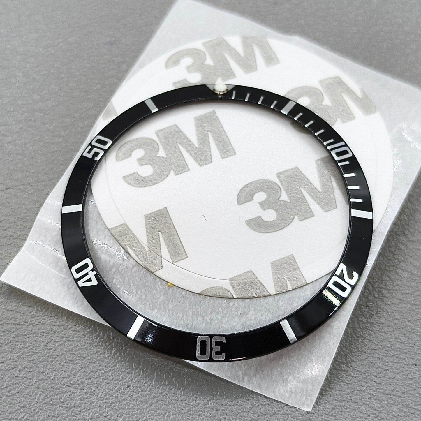 36.5*30.8mm Black Vintage Aluminum Alloy Slope Green Luminous Watch Bezel