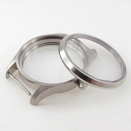42mm Brushed 316L Steel Sapphire Glass Watch Case Fit ETA 6498 6497 3600 3620
