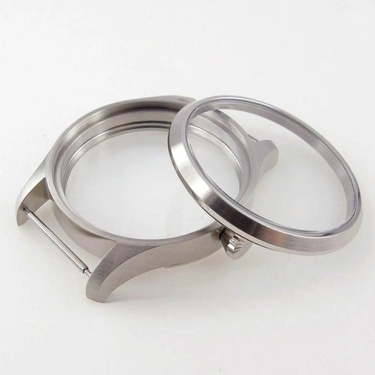 42mm Brushed 316L Steel Sapphire Glass Watch Case Fit ETA 6498 6497 3600 3620