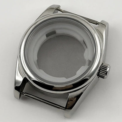 Ladies 31MM Round Bezel Sapphire Glass Jubilee bracelet Watch Case Fit NH05 NH06