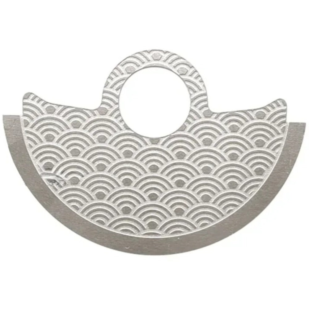 Silver waved rotor oscillating weight overlay for NH35 NH36 7S26 4R35 watch movements.