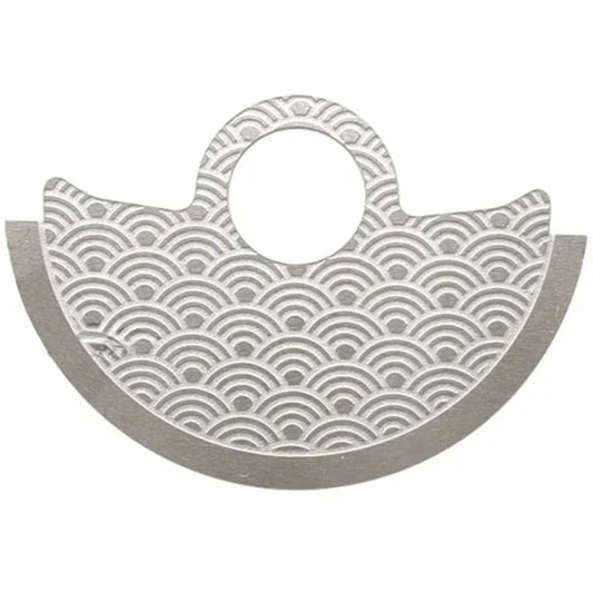 Silver waved rotor oscillating weight overlay for NH35 NH36 7S26 4R35 watch movements.