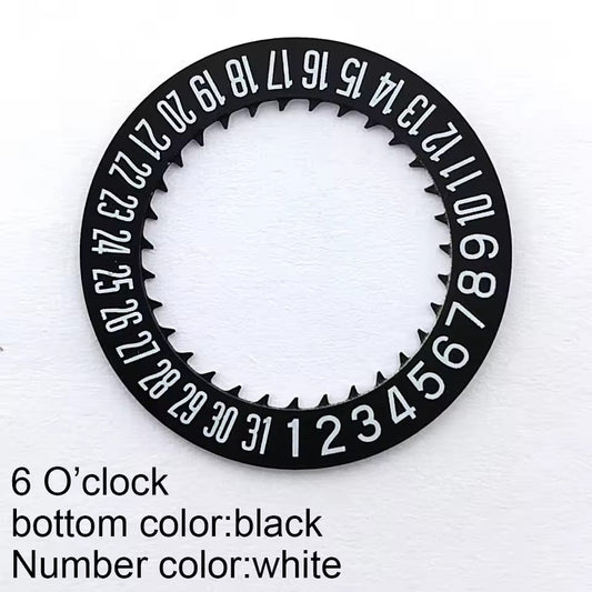 White Font Black Date Disk Wheel Date Wheel for NH35 NH36 Movement Date At 6