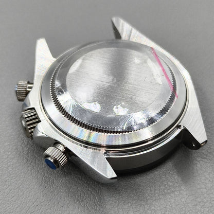 Silver Black Daytona 40mm Mens Watch Steel Case for Daytona VK63 VK64 Case