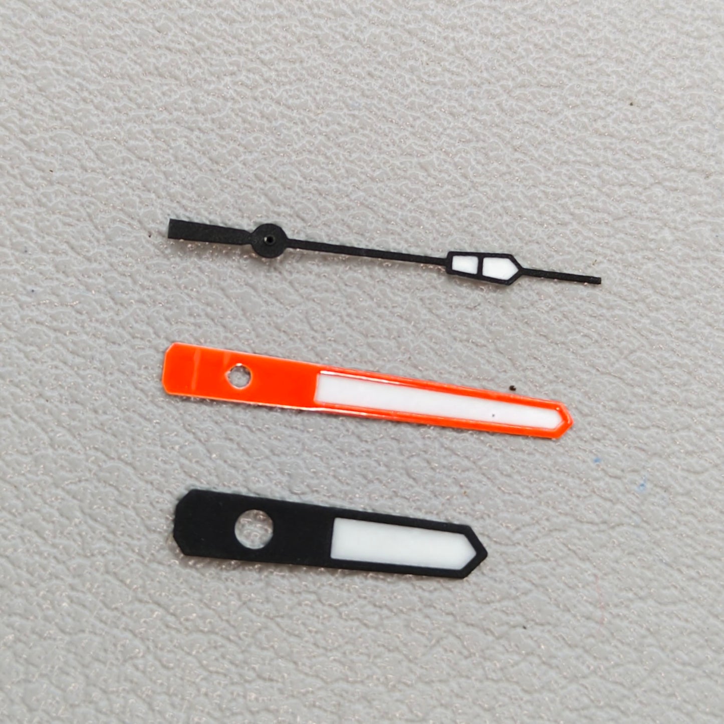 2 Sets White Painted Green Lume Black+Orange Trim Watch Hands for NH35 NH36 NH70