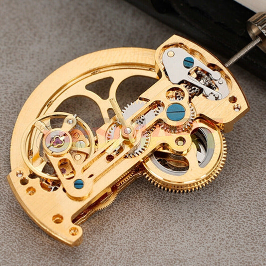 LG0808 Asian watch movement with hollow rectangle balance wheel for automatic mechanical watches.