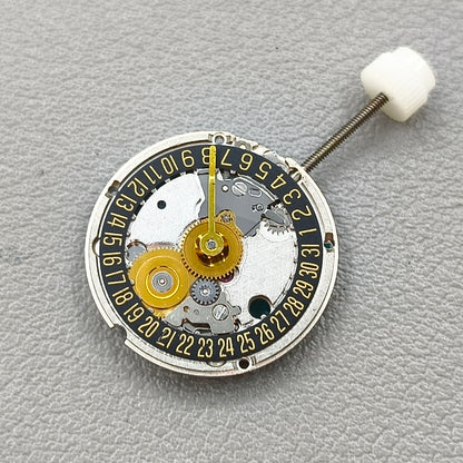 Swiss ETA 956.114 Black Disk Quartz Movement Golden Font Date@6 2 Hands
