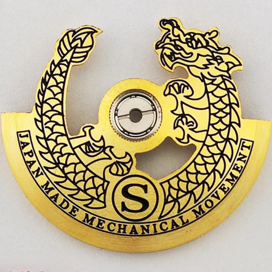 Golden Modified Dragon Shape Rotor Oscillating Weight for NH35 NH36 Movement