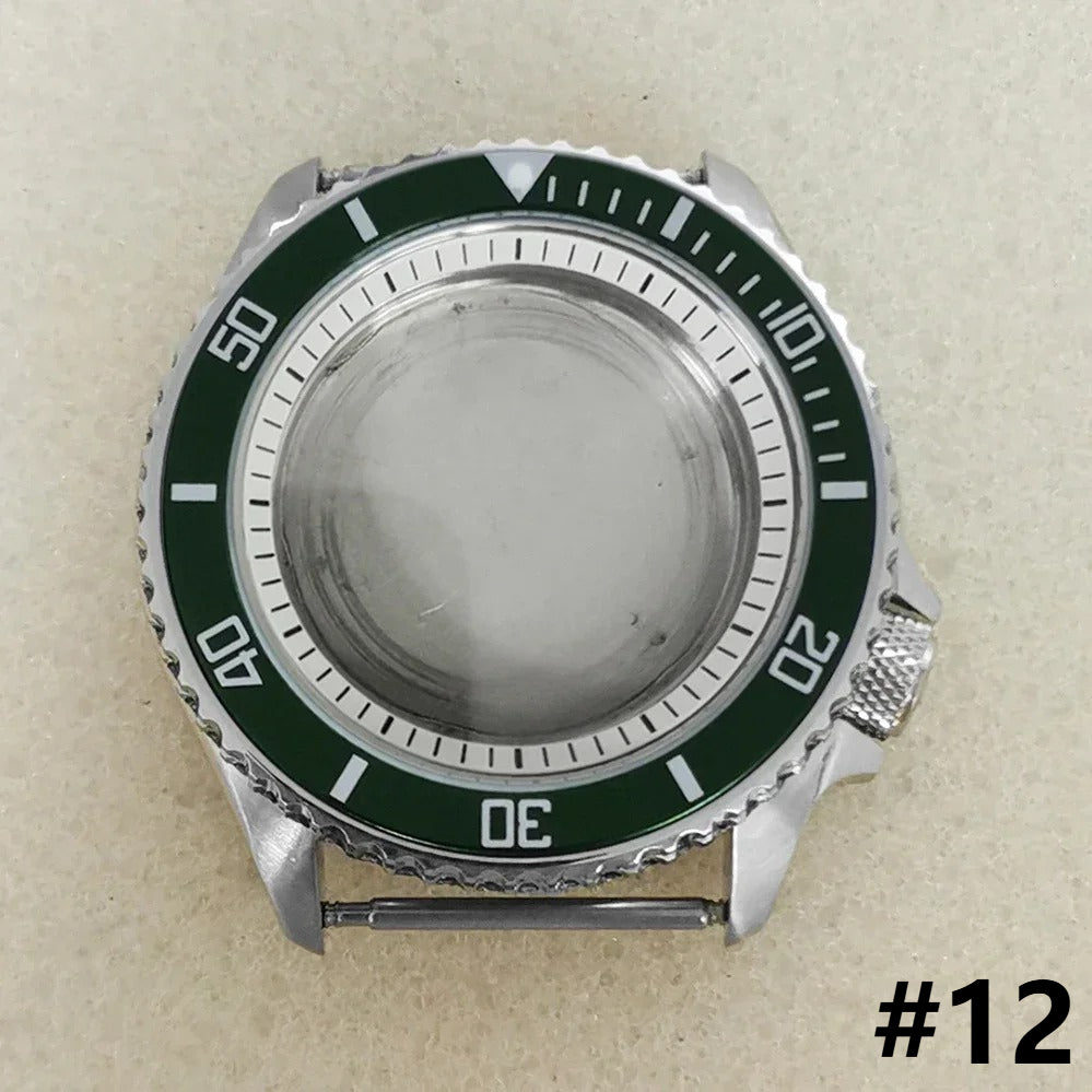 41.5mm White Chapter Ring+Bezel Stainless Steel Case Set for SKX007 NH35/NH36/4R