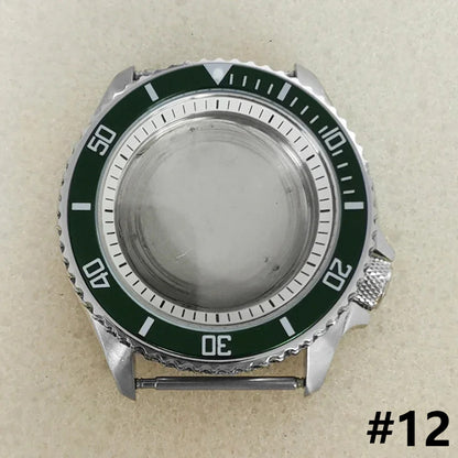 41.5mm White Chapter Ring+Bezel Stainless Steel Case Set for SKX007 NH35/NH36/4R