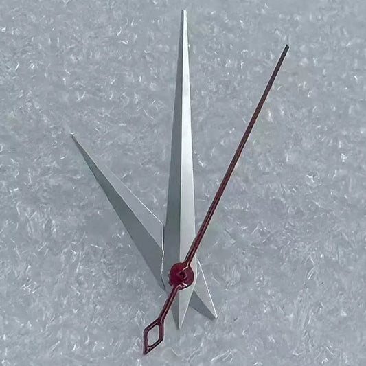 Silver cocktail-style red second hand for NH35/36 NH38 NH72 NH70 watch movements, compatible replacement.