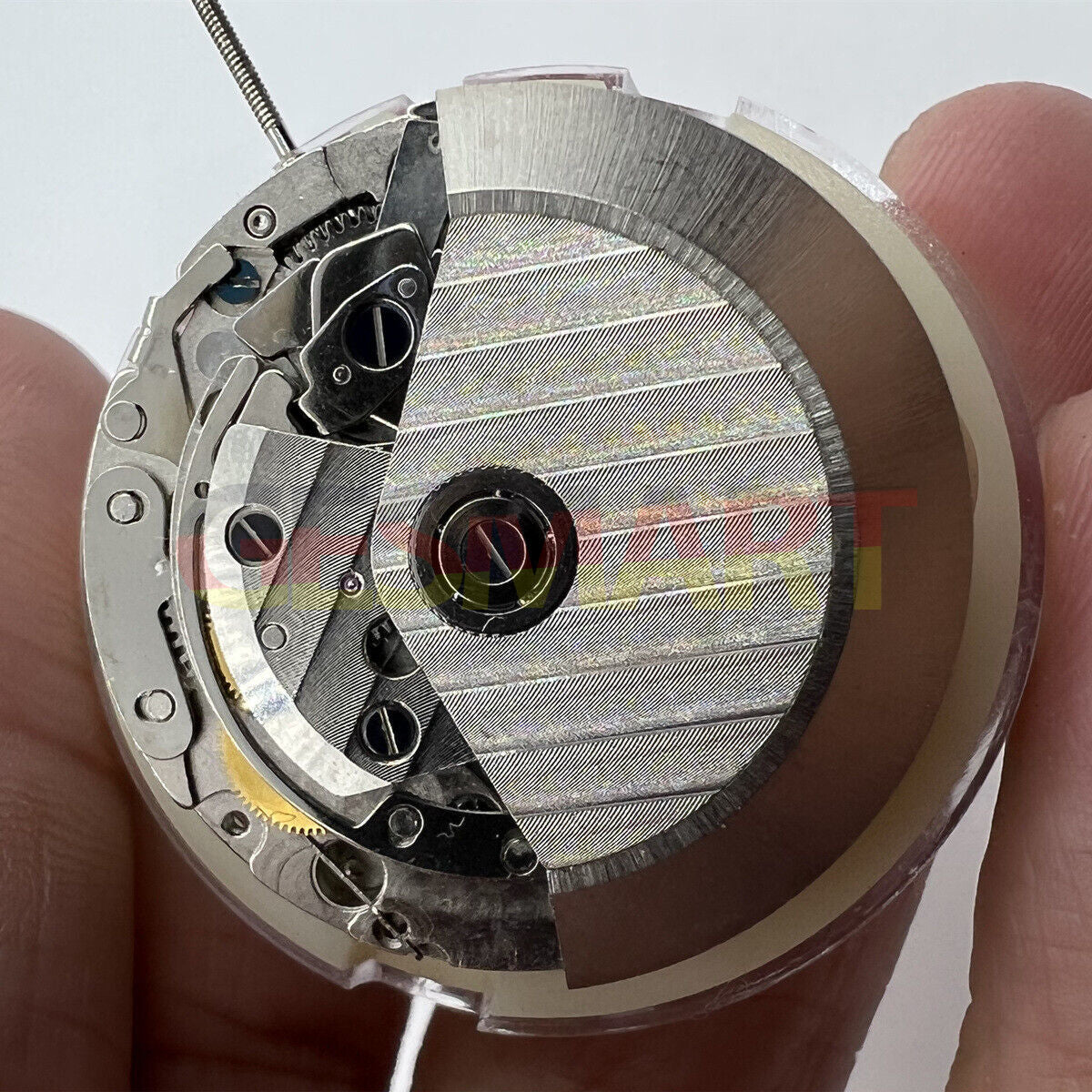 China Made 7750 GMT automatic watch movement with three hands and small seconds at 9, precise mechanical engineering.