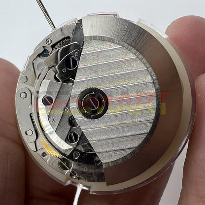 China Made 7750 GMT automatic watch movement with three hands and small seconds at 9, precise mechanical engineering.