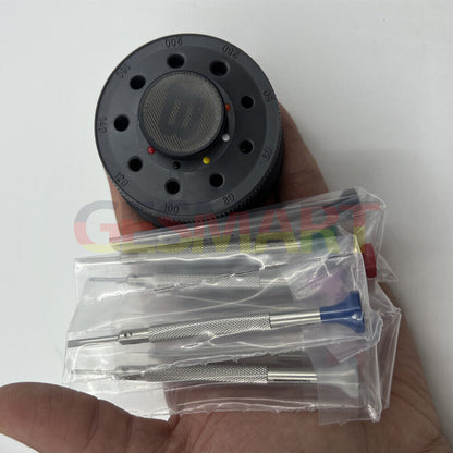 Bergeon 30081-S09 ergonomic 9-piece watchmakers screwdriver set for precise watch repair tasks.