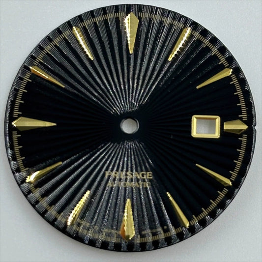 35mm Golden Nail+Black Cocktail Modified No Lume Watch Dial for NH35 Movement