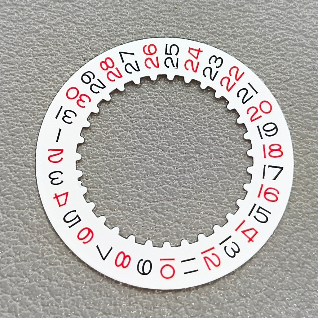 Vintage Red Even Number White Date Disk Wheel for 3235 3285 Mechanical Movement