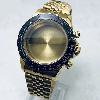 40mm Multicolor Watch Case Sapphire Glass Ceramic/Steel Bezel Fit VK63A