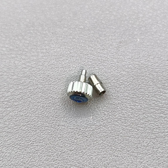 6.3mm Matte Silver Watch Crown with Tube for OMEGA Seamaster 300 Watch