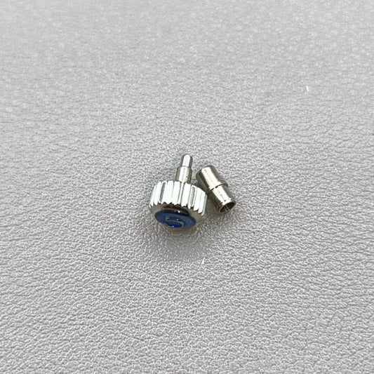6.3mm Matte Silver Watch Crown with Tube for OMEGA Seamaster 300 Watch